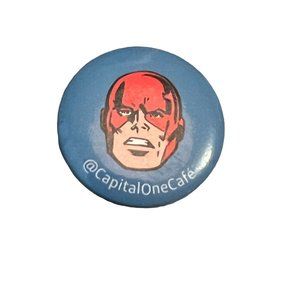 Vintage Capital One Cafe Button Pin Financial Superpower Promo Daredevil